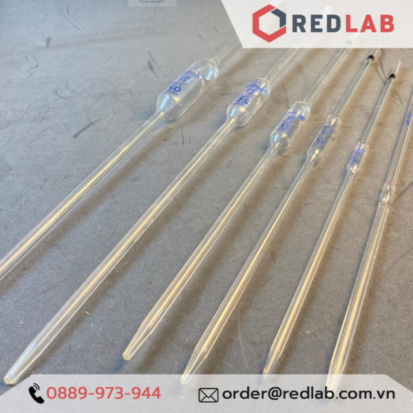 Pipet bầu 1 vạch BIOHALL Class AS 0.5 1 2 3 4 5 6 7 8 9 10 15 20 25 30 40 50 100 ml, chia vạch xanh / nâu, có VAT