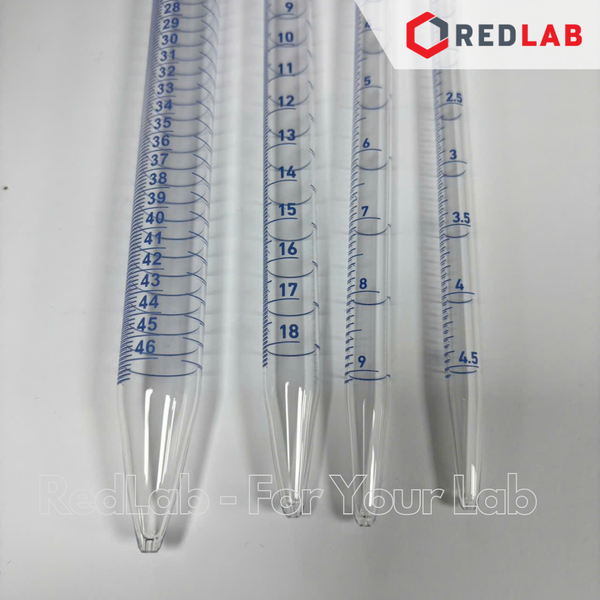 Pipet thẳng vạch xanh DURAN Class AS 0.5 1 2 5 10 20 25 50 ml, ống hút thủy tinh kẻ vạch thí nghiệm, có VAT