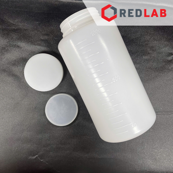 Chai nhựa HDPE trắng miệng rộng ONELAB 30ml đến 2.5L, chịu nhiệt độ lạnh -30°C to 70°C, đựng mẫu thí nghiệm, có VAT