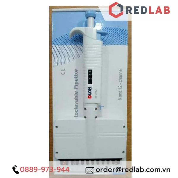 Micropipet đa kênh (12 kênh) hấp tiệt trùng DLAB 0.5-10µl, 5-50µl, 50-300µl - micropipette tự động đa kênh, có VAT