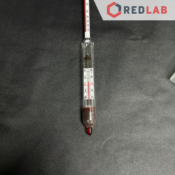 Cồn kế có nhiệt kế 0-100 : 1% Tp 20ºC, 0-40°C : 1°C ALLA 0500TP000/20-QP alcoholometer with thermometer, có VAT