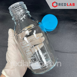 Chai trung tính trắng ISOLAB 100 250 500 1000 2000 5000 ml nắp vặn PP xanh GL45, thủy tinh borosilicate, có VAT
