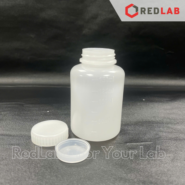 Chai nhựa HDPE trắng miệng rộng ONELAB 30ml đến 2.5L, chịu nhiệt độ lạnh -30°C to 70°C, đựng mẫu thí nghiệm, có VAT