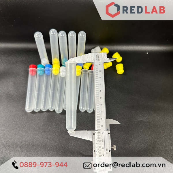 Ống nghiệm nhựa PP có nút ISOLAB 12x75mm, 16x100mm đáy tròn, có VAT