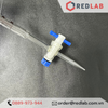 Buret trắng Eco khoá nhựa PTFE ONELAB10 25 50ml, burette thủy tinh chia vạch cho thí nghiệm chuẩn độ, có VAT