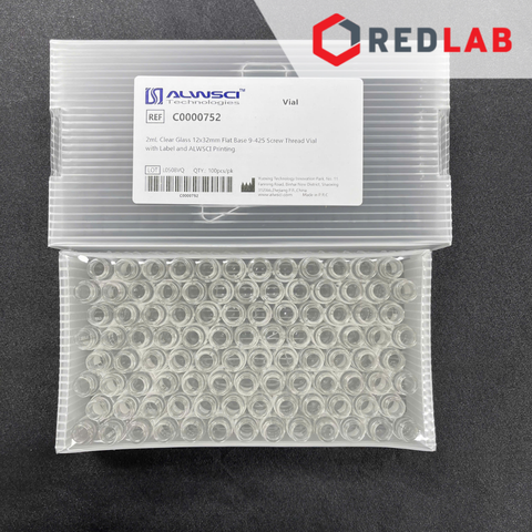 [Hộp 100 cái] Chai vial trắng / nâu 2ml 9-425 ALWSCI có mark, ren vặn, dùng cho sắc ký HPLC (chưa gồm nắp), có VAT - REDLAB