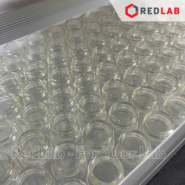 [Bộ 100 cái] ALWSCI Chai thủy tinh vial 30ML 27.5x84mm trắng / nâu + Nắp vặn kín nhựa PP 24-400 septa 1.5mm, có VAT