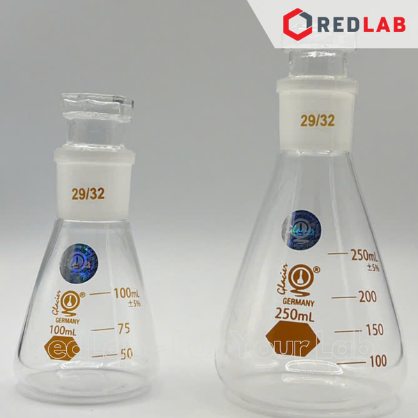 Bình tam giác thủy tinh cổ nhám GLACIER 100 250 500 ml - 29/32 (chưa gồm nút) có VAT