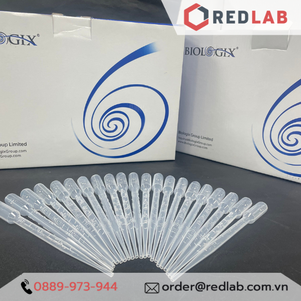 [Bán lẻ] Pipet pasteur nhựa 3ml BIOLOGIX 30-0138 ống hút nhỏ giọt thí nghiệm, có chia vạch, có VAT