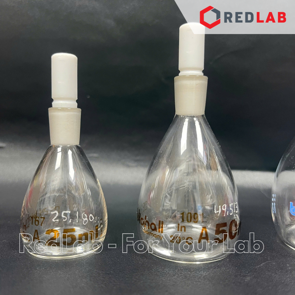 Bình đo tỷ trọng BIOHALL 10 25 50 100 ml class A, Pycnometer thuỷ tinh, nút teflon, có VAT