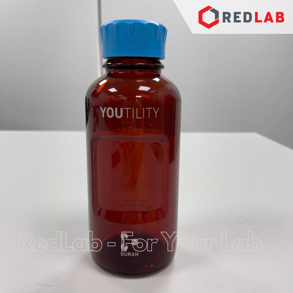 Chai trung tính YOUTILITY nâu DURAN 100 250 500 1000 ml, thuỷ tinh borosilicate 3.3 chịu nhiệt, nắp nhựa PP, có VAT