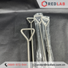 Que trang inox 20cm loại dày (que cấy trải vi sinh / que tam giác) dùng trong thí nghiệm nuôi cấy nấm men vi sinh, có VAT
