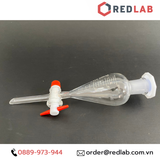 Phễu chiết quả lê khoá nhựa PTFE ONELAB kẻ vạch 60 125 250 500 1000 2000 ml, bình lắng gạn thủy tinh thí nghiệm, có VAT