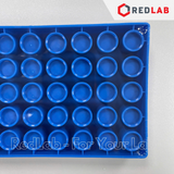 Giá đỡ 50 vị trí cho chai vial 2ml HPLC, ALWSCI C0001265 nhựa PP xanh, 10x19cm, lỗ 12mm sâu 16mm, có VAT