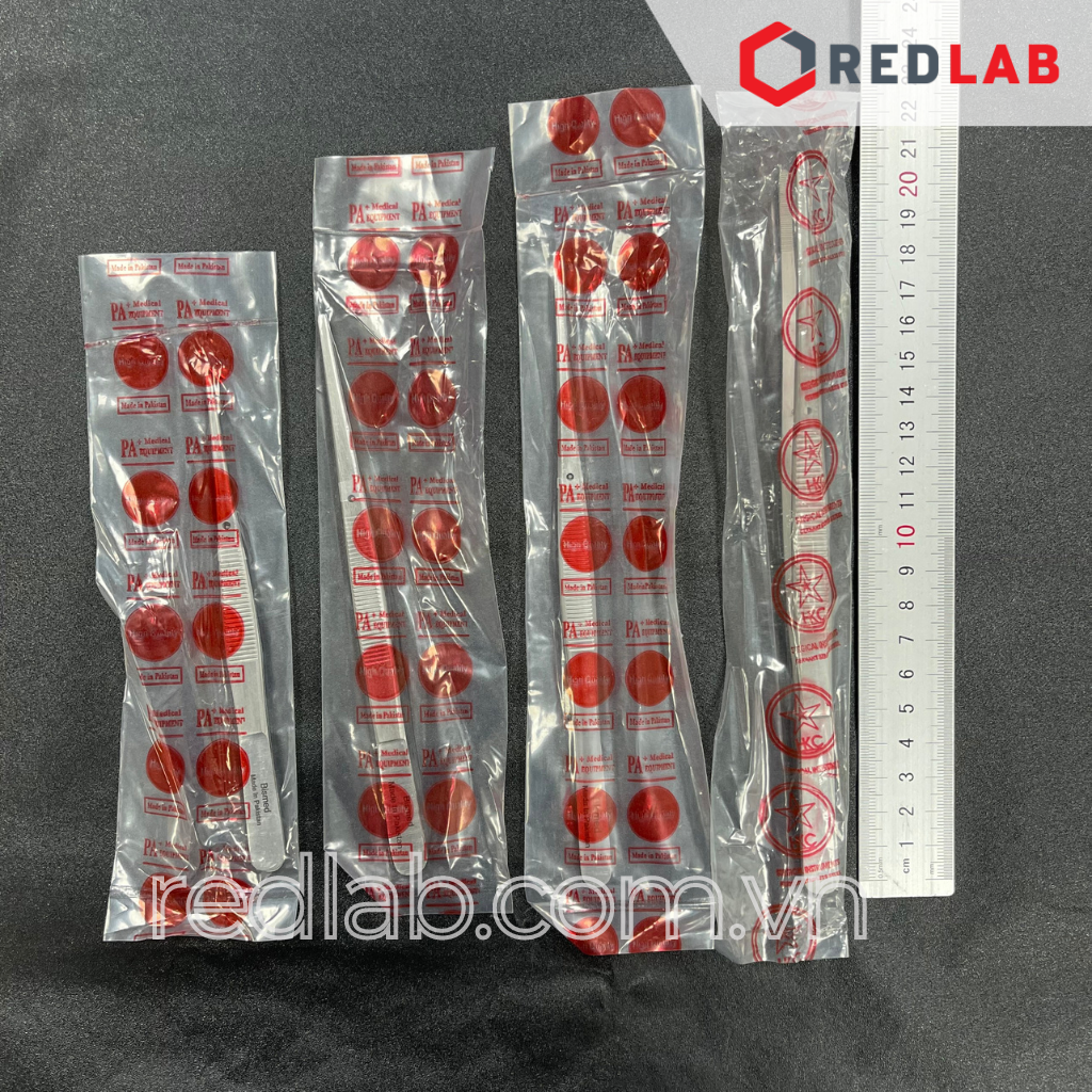 Nhíp thẳng đầu nhọn Pakistan 14 16 18 20 cm, dùng trong lab thí nghiệm, có VAT