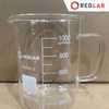 Cốc thuỷ tinh có tay cầm (size lớn) GENLAB 500 1000 2000 ml, cốc đốt có quai có mỏ chia vạch trắng, có VAT