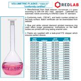 Bình định mức trắng ISOLAB Class A 5 10 20 25 50 100 200 250 500 1000 2000 ml nút nhựa, có VAT