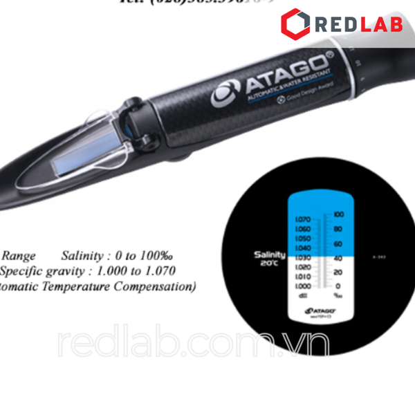 Khúc xạ kế đo độ mặn chuyên dùng cho thuỷ sản ATAGO Master-S/MillM (Code 2493), 0-100‰, 1000-1070sg, có VAT