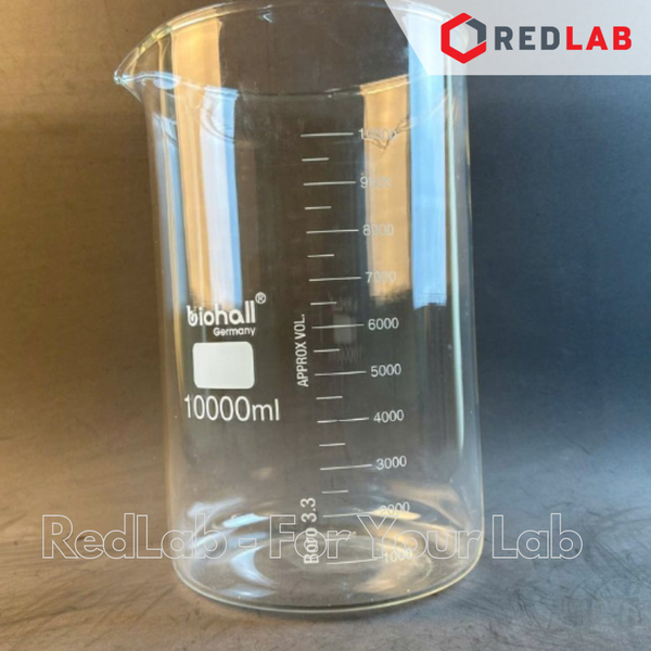 Cốc đốt thuỷ tinh Thấp thành BIOHALL 5 10 25 50 100 150 200 250 400 500 600 800 1000 ml 2L 3L 5L 10L, beaker có mỏ chịu nhiệt, có VAT