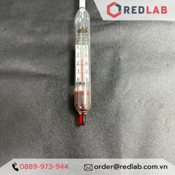 Cồn kế có nhiệt kế 70-100 0.5% Tp 20ºC, 0-40°C : 1°C ALLA 0530TP070/20-QP alcoholometer with thermometer, có VAT