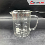 Cốc đốt thuỷ tinh có tay cầm ONELAB 250 500 1000 2000 ml, beaker thí nghiệm có quai chịu nhiệt, có VAT