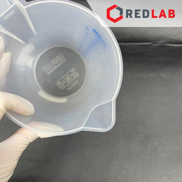Ca nhựa PP có quai nửa vạch sơn xanh ISOLAB 100 250 500 1000 2000 ml, cốc đong hóa chất chịu nhiệt, có VAT