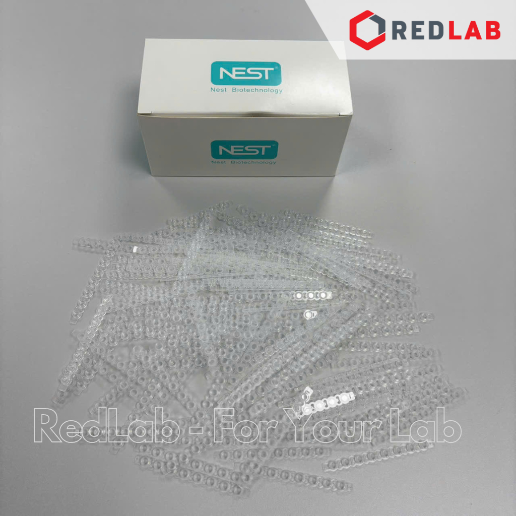 [125 trips+125 caps] Tuýp PCR 8-strip 0.1ml + Nắp cho tuýp PCR 8-strip cap NEST 403102 + 406012, có VAT