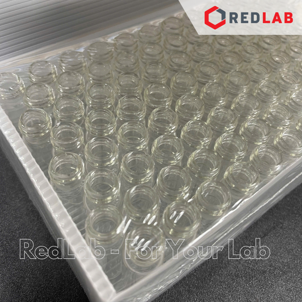 Lọ đựng mẫu sắc ký vial 4ml 13-425 MEMBRANE SOLUTIONS trắng / nâu, Nắp vặn đen có lỗ / nắp kín, có VAT