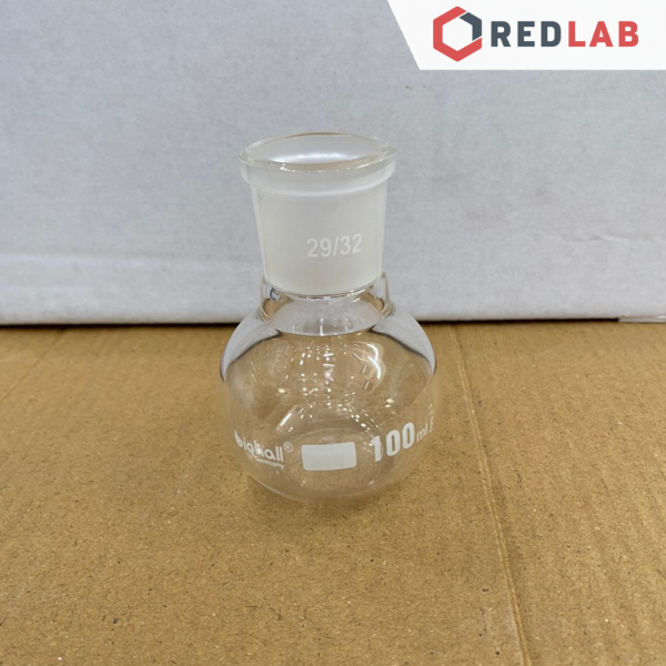 Bình cầu đáy bằng 1 cổ nhám BIOHALL 25 50 100 250 500 ml 1L 2L 3L 5L 10L 20L - 14/23 19/26 24/29 29/32 34/35 45/40 55/44, mark trắng, có VAT
