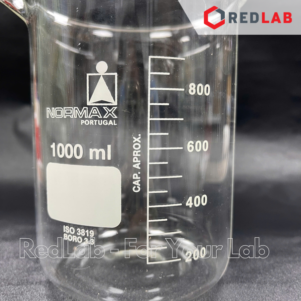 Cốc đốt thấp thành NORMAX Bồ Đào Nha 5 10 25 50 100 150 250 400 600 800 1000 2000 3000 5000 10000 ml, có VAT