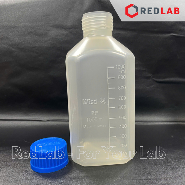 Chai nhựa PP trắng vuông WISD 100 250 500 1000 2000 ml - nắp vặn xanh GL32 GL 45, chịu nhiệt, vạch nổi, có VAT