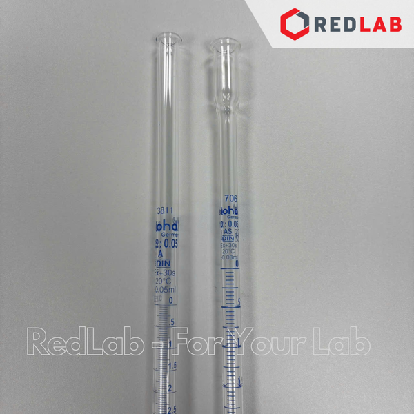 Buret thủy tinh trắng BIOHALL khóa nhựa PTFE 10 25 50 100 ml, Class AS, có VAT