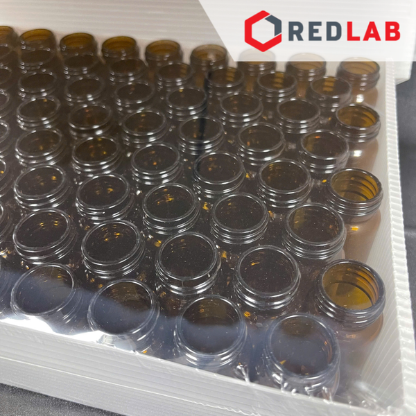 [Bộ 100 cái] ALWSCI Chai thủy tinh vial 20ML 27.5x57mm trắng / nâu + Nắp vặn kín nhựa PP 24-400 septa 1.5mm, có VAT