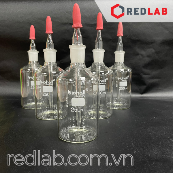Chai nhỏ giọt trắng BIOHALL 30 60 125 250 ml, thuỷ tinh boro 3.3, quả bóp cao su hồng, có VAT