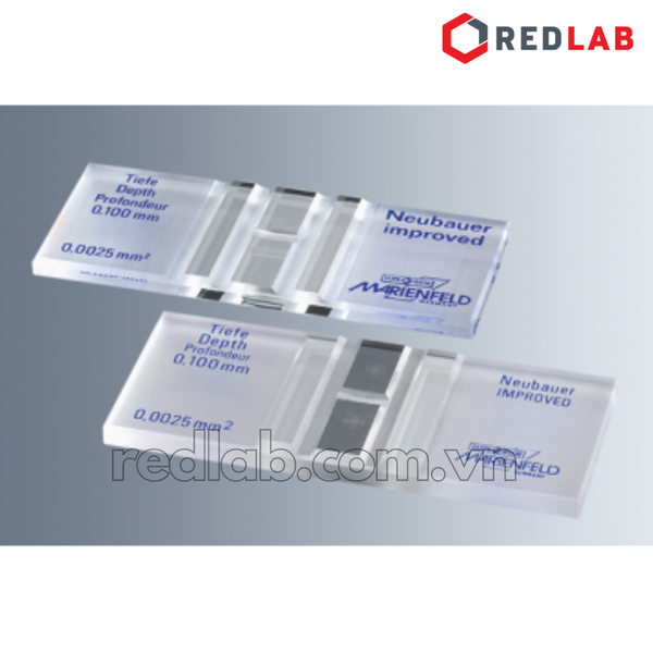 Buồng đếm tế bào thủy tinh Neubauer improved (cải tiến) tráng bạc (bright line) MARIENFELD Đức 0610030, có VAT