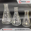 Bình tam giác miệng rộng ONELAB 50 100 250 500 1000 2000 3000 10000 ml, bình nón / erlen thuỷ tinh đựng mẫu thí nghiệm, có VAT
