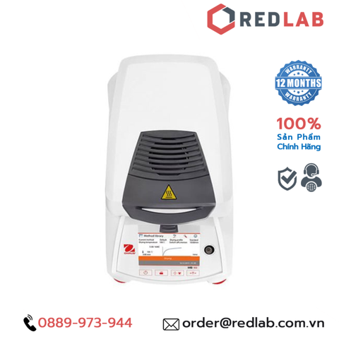 Cân sấy ẩm (xác định độ ẩm) 90g / 0.001g / 0.02% / max 200°C OHAUS MB90, màn hình màu cảm ứng, có VAT - redlab