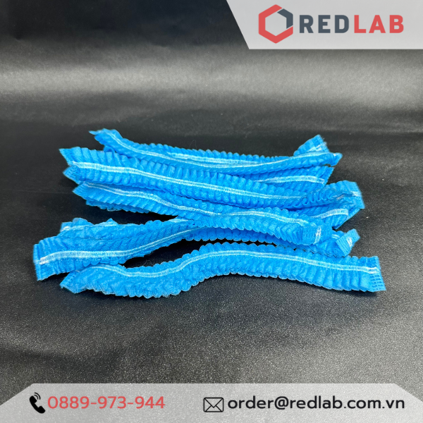 Nón trùm đầu / mũ con sâu PT Medical vải không dệt màu xanh, dùng cho spa, thí nghiệm, nhà máy, có VAT