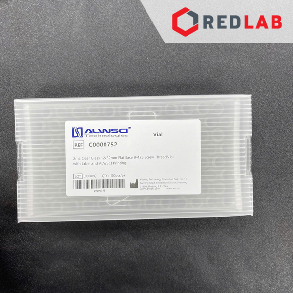 [Hộp 100 cái] Chai vial trắng / nâu 2ml 9-425 ALWSCI có mark, ren vặn, dùng cho sắc ký HPLC (chưa gồm nắp), có VAT