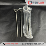 Que trang inox 20cm loại dày (que cấy trải vi sinh / que tam giác) dùng trong thí nghiệm nuôi cấy nấm men vi sinh, có VAT