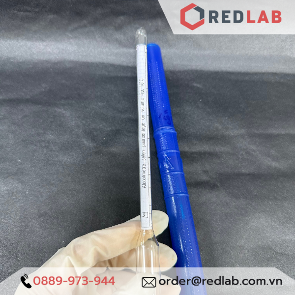 Cồn kế thủy tinh Việt Nam đo nồng độ cồn thang đo 0-60°, 0-100° (kết quả tương đối, mang tính tham khảo) có VAT