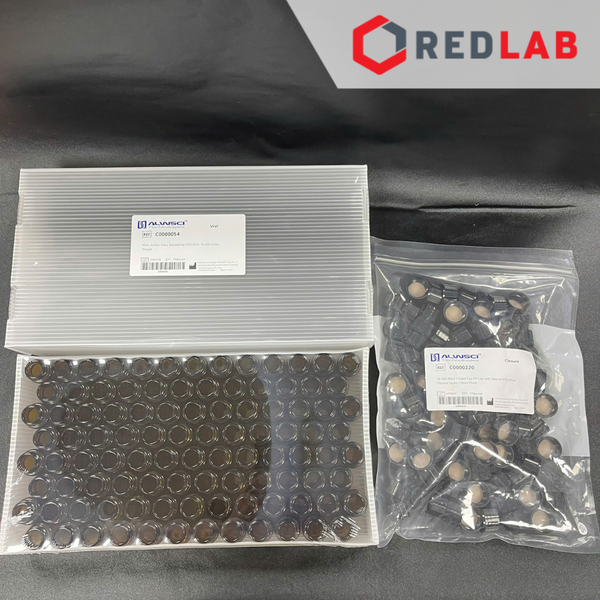 [Bộ 100 cái] ALWSCI Chai thủy tinh vial 10ML 22x52mm trắng / nâu + Nắp vặn kín nhựa PP 18-400 septa 1.5mm PTFE / silicone