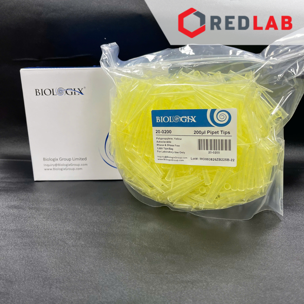 [Gói 1000 cái] Microtips (đầu típ – côn) vàng 200ul Biologix 20-0200, không RNase & Dnase, endotoxin, có VAT