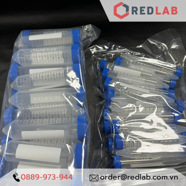 Ống ly tâm nhựa, falcon tiệt trùng 15ml 50ml nắp vặn xanh BIOLOGIX Centrifuge Tube (gói 25 cái), có VAT
