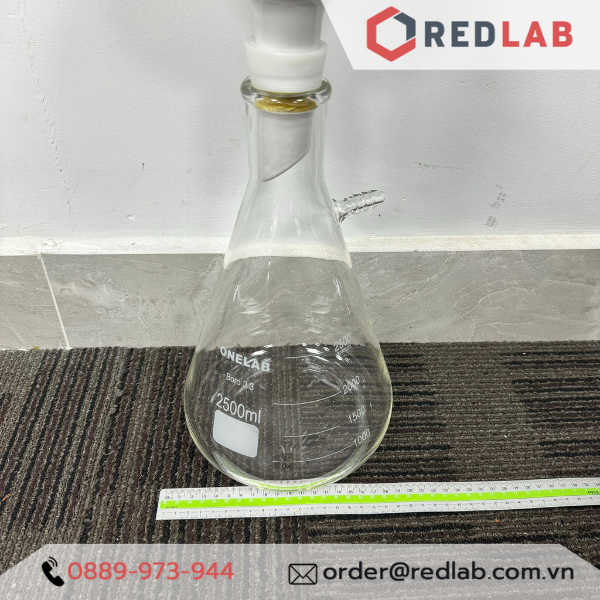 Bình tam giác có vòi ONELAB 250 500 1000 ml 2.5 5 10 20 L, dùng trong bộ lọc hút chân không thí nghiệm, có VAT