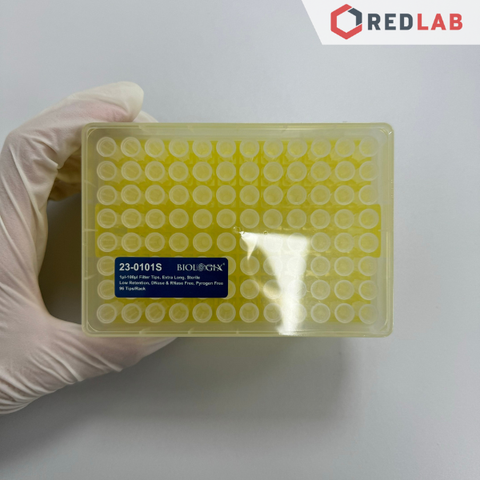 Hộp microtips - đầu típ tiệt trùng có Lọc 100μl, dài 50.5mm, hãng Biologix code 23-0101S - Redlab