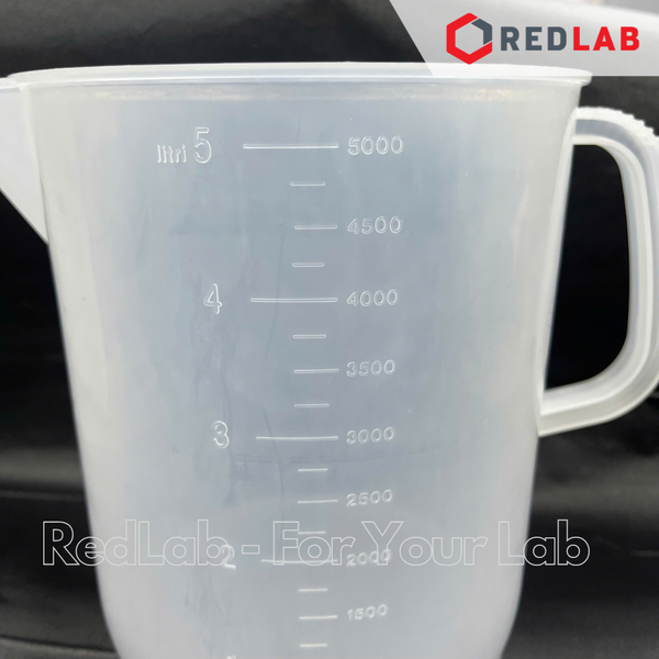 Ca nhựa PP có quai KARTELL chia vạch nổi trắng, dáng thấp 500 1000 2000 3000 5000 ml, Measuring Jugs short form, có VAT
