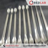 Thìa xúc hóa chất 2 đầu tròn inox ONELAB 16 18 20 22 cm, thìa cân, muỗng múc mẫu thí nghiệm, có VAT