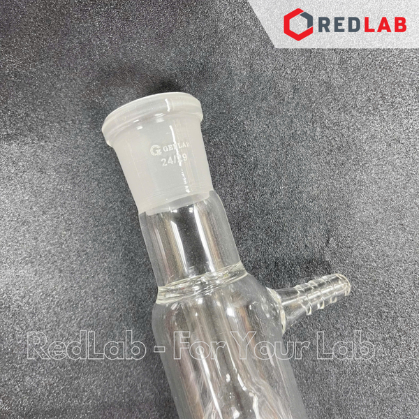 Ống sinh hàn thẳng, bóng, xoắn 400mm GENLAB 2 cổ nhám 24/29, dùng trong thí nghiệm ngưng tụ, có VAT
