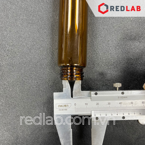 [Bộ 100 cái] MEMBRANE SOLUTIONS Chai thủy tinh vial 40ML 27.5x95mm trắng / nâu + Nắp vặn 24-400 septa 1.5mm, có VAT